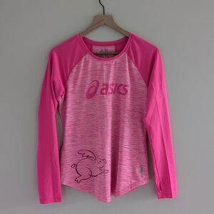 Asics Pink Cincinnati Flying Pig Marathon Long Sleeve Athletic Top